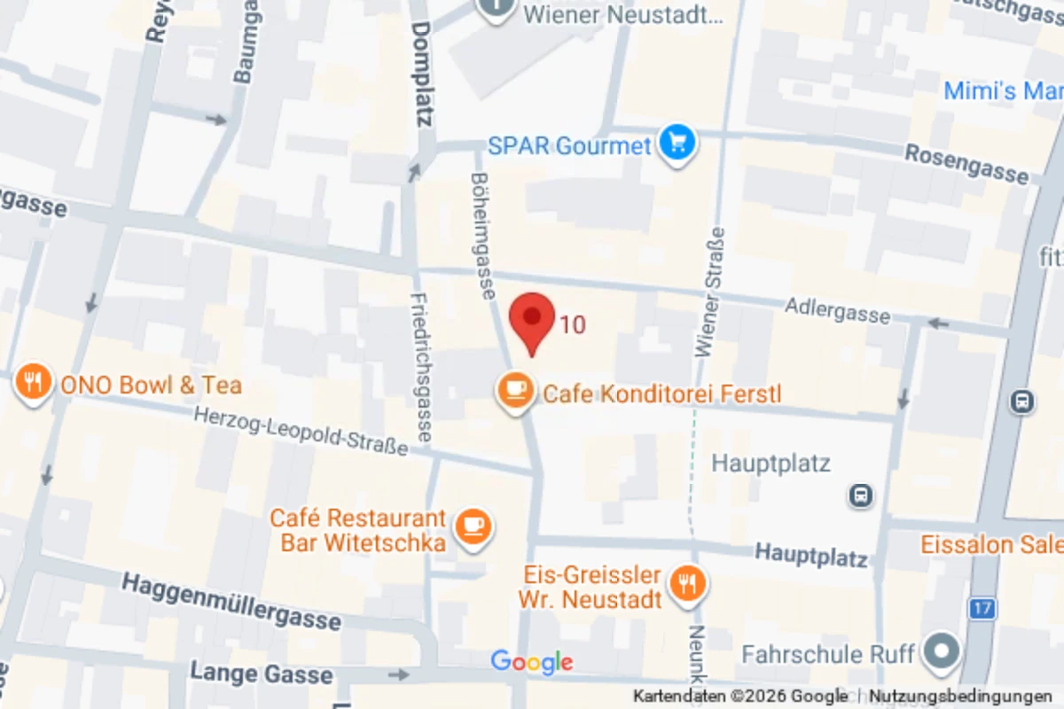Lageplan: Hauptplatz 10, 2700 Wiener Neustadt (Google Maps)
